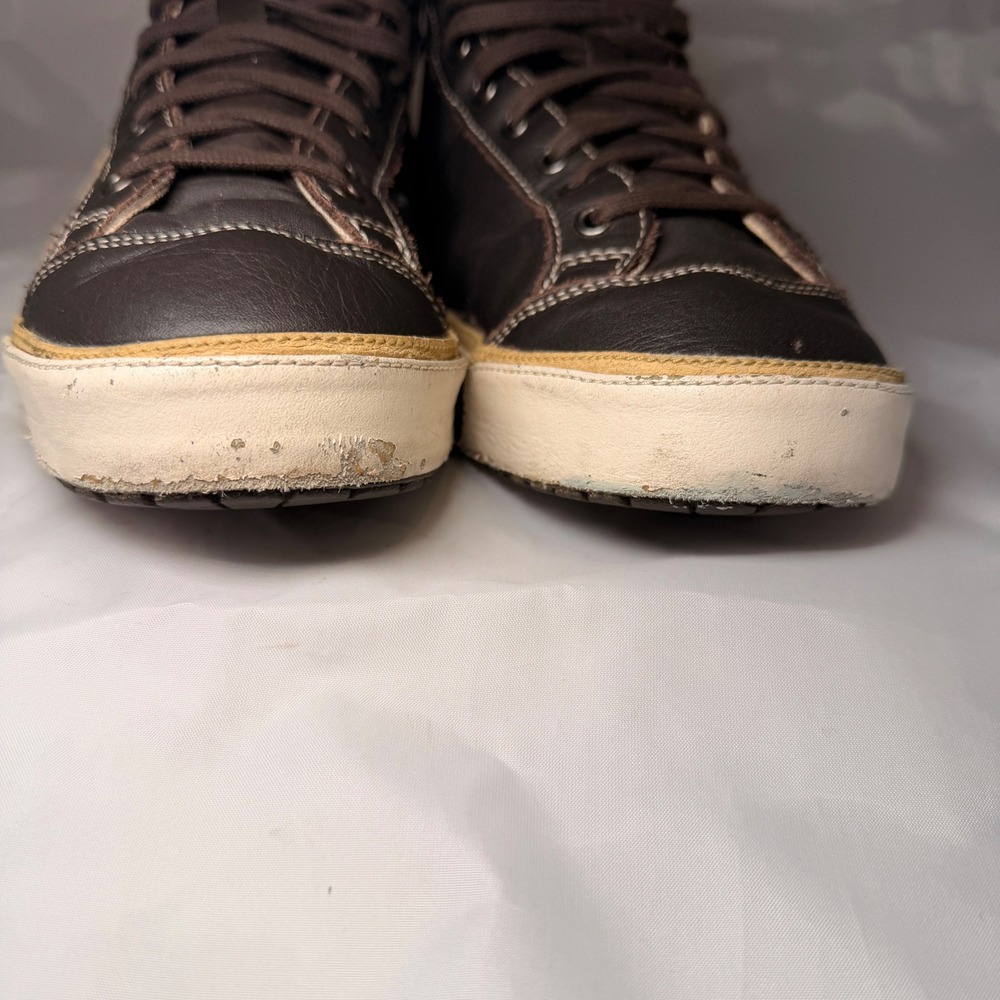 Onitsuka Tiger Sneakers Mens 8 Brown Leather High Top Distressed HL726 Kobe OK - Picture 10 of 12